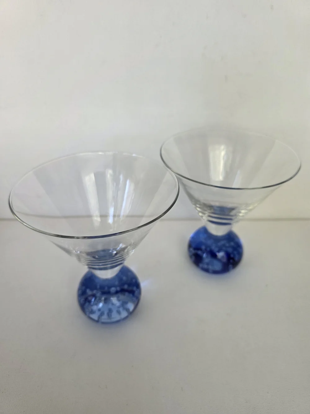Bullicante Blue Stem Martini Glasses - Set of 2